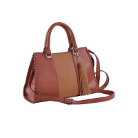 Purse with suede and smooth leather, rust red