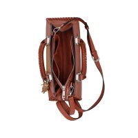 Purse with suede and smooth leather, rust red