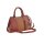 Handtasche  in Velours-und Glattleder-Optik, rostrot