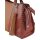 Handtasche  in Velours-und Glattleder-Optik, rostrot