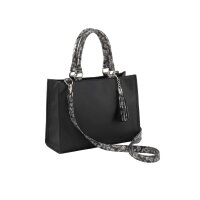 Handtasche m.Animal-Print, schwarz