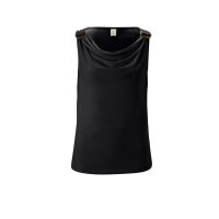 Shirt top with buckle, black