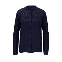 Bluse m. Perlen-Stickerei, nachtblau