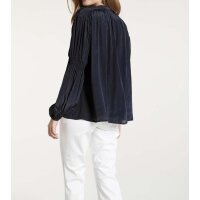 Bluse m. Perlen-Stickerei, nachtblau