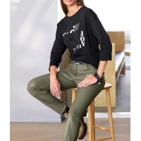 Shirt m.Foliendruck und Glitzersteinchen, schwarz