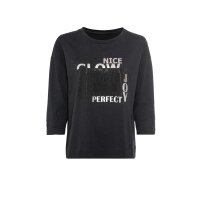Shirt m.Foliendruck und Glitzersteinchen, schwarz