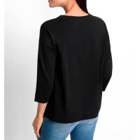 Shirt with print and glitter stone, black