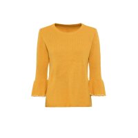 Sweater with bell sleeves and beads, ochre