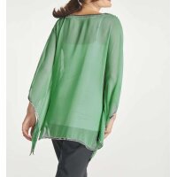 Chiffon-Tunika m. Perlen, mint