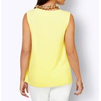 Shirt top with pleats and beads, lemon