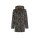 Gyvūnų rašto vilnonis sportinis paltas, juodas-kupranugario spalvos