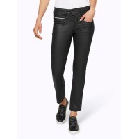 Stretch trousers with polyuretane finish, black