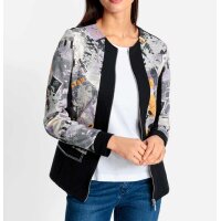 Grafik-Print-Shirtjacke, schwarz-hellgrau