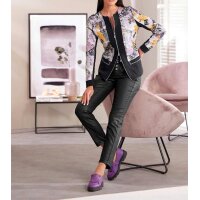 Grafik-Print-Shirtjacke, schwarz-hellgrau