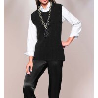 Rib knit sweater, black