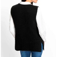 Rib knit sweater, black