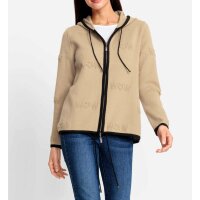 WOW"Kuschel-Strickjacke, camel-schwarz