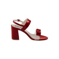 Patent leather sandal, red