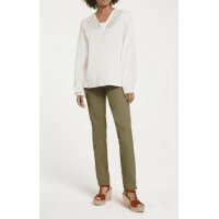 Designer-Schirt m. Spitze, champagner