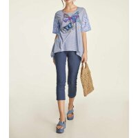 Jerseyshirt m. Spitze, blau-bunt