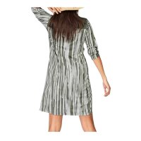 Marken-Kleid, khaki-offwhite