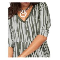 Marken-Kleid, khaki-offwhite