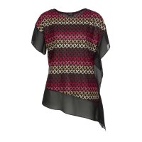 Designer-Spitzentunika, schwarz-bunt