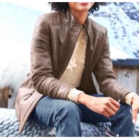 Lamm-Nappaleder-Jacke in Used-Optik, braun