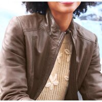 Lamm-Nappaleder-Jacke in Used-Optik, braun