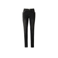 Five-pocket jeans in crinkle look, black denim