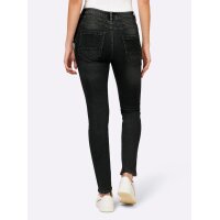 5-Pocket-Jeans in Crinkle-Optik, black denim