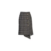 Wrap skirt, black-ecru