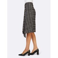 Designer-Wickelrock, schwarz-ecru