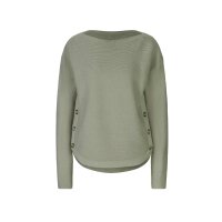 Perlfang-Strick-Pullover m.Seitenschlitze, schlamm