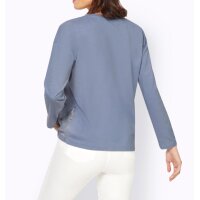 Shirt m. Spitze und Glitzerprint, taubenblau