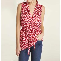 Druckbluse, rot-weiß