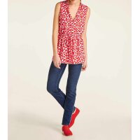 Druckbluse, rot-weiß