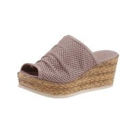 Nappaleder-Pantolette m. Lochmuster, altrosa