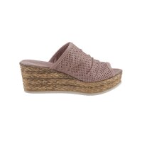 Nappaleder-Pantolette m. Lochmuster, altrosa
