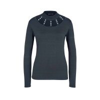 Designer-Feinstrickpullover m. Perlen, graphit