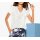 Shirt with flounces, ecru