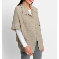 Strickjacke m. Stehkragen, champagner-beige-meliert