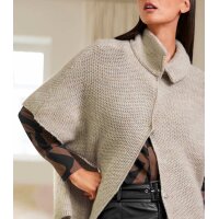 Strickjacke m. Stehkragen, champagner-beige-meliert