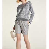 Lammnappaledershorts, metallic-grau