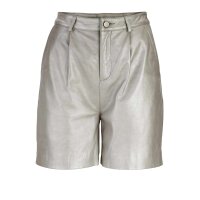 Lammnappaledershorts, metallic-grau