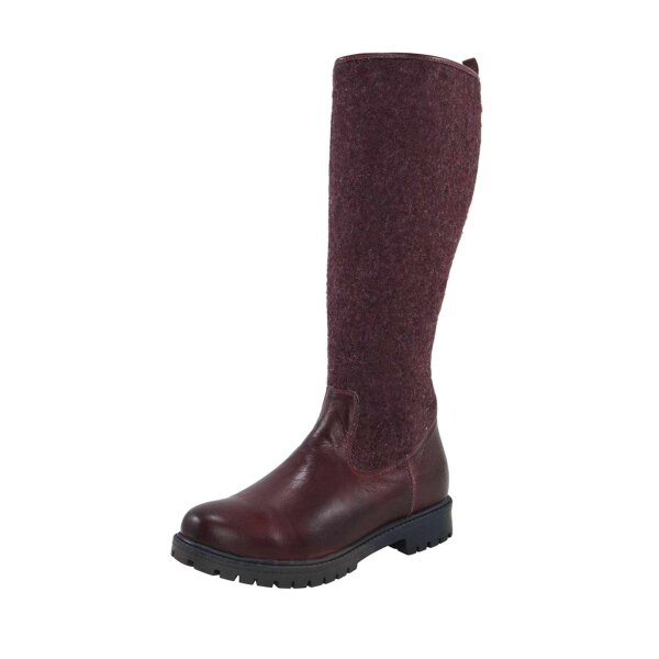 Leder-Filz-Stiefel, bordeaux
