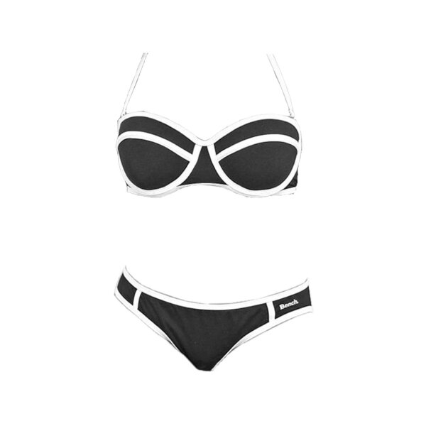 Marken-Balconettebikini, schwarz-weiß, A-Cup