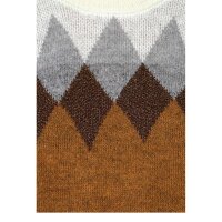 Sweter szaro-toffi-miedziany