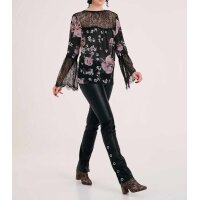 Lace blouse, black-rosé