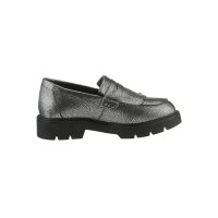 Cowhide nappa leather slipper, silver grey